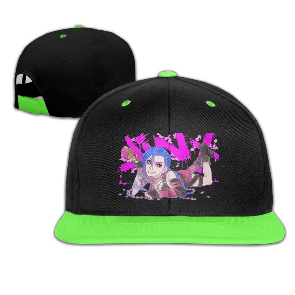 Art-video-games-jinx-league-of-legends Baseball Adjustable Hip Pop Cap Hip Pop Caps Unisex,Children,KidKellyGreen