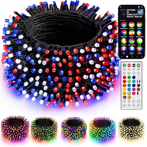 Dazzle Bright Smart Color Changing Christmas Lights, 66FT 200 LED RGB String Lights with Remote...