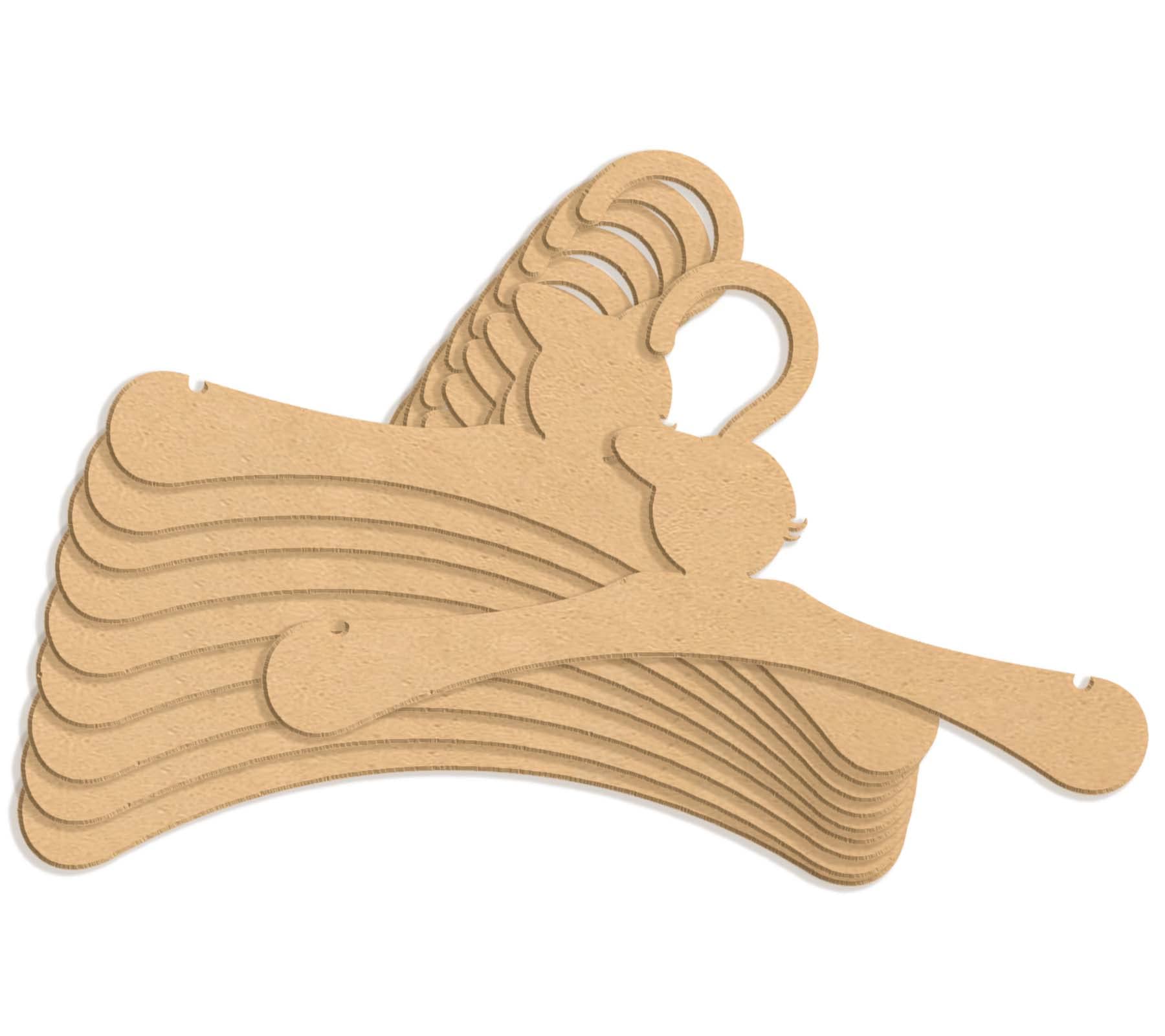 Haoser Kids Clothes Hanger, Solid MDF Garment 10 inch Hangers with Non Slip Bar for Kids (Pack of 10)