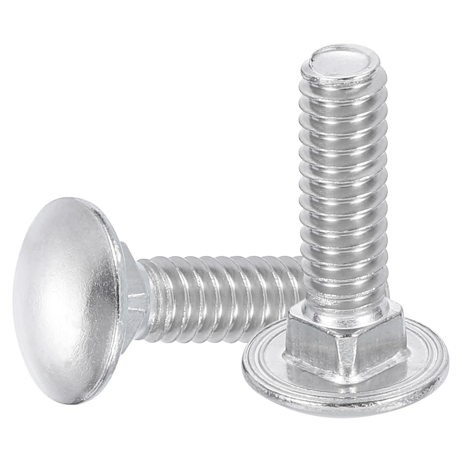 QUARKZMAN 50Pcs Bulloni A Testa Tonda Con Collo Quadrato 1/4"-20x2" Argento