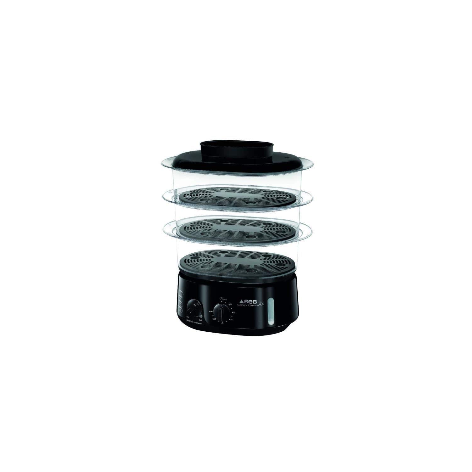 Seb Simply Invents - Olla de vapor (3 tazones, capacidad modular, mantener el calor, color negro VC110800)