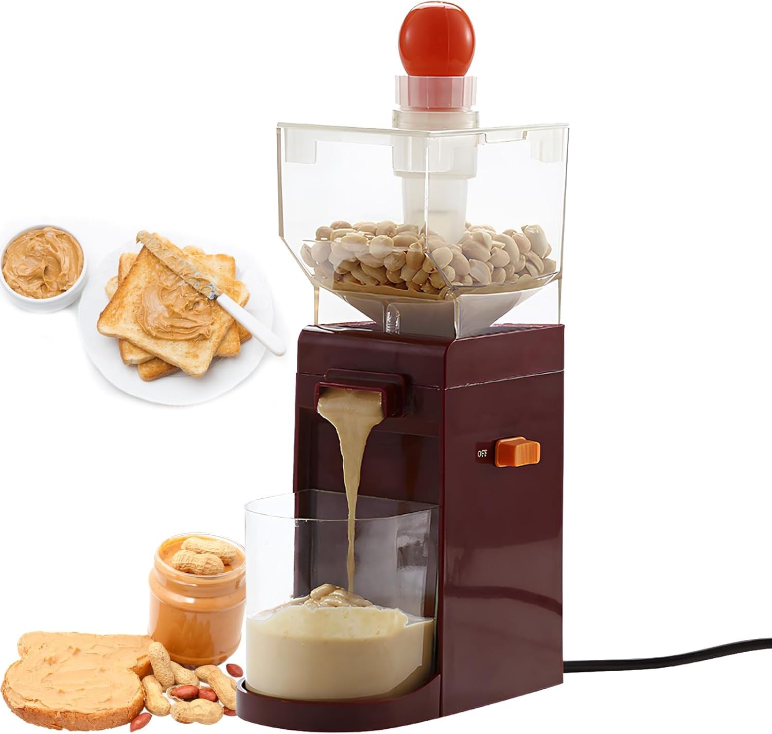 Elektryczna maszynka do masła orzechowego, przenośny młynek do ziarna, młynek do masła 500 ml, domowy blender do masła orzechowego, odłączany robot kuchenny, młynek do orzechów z antypoślizgową