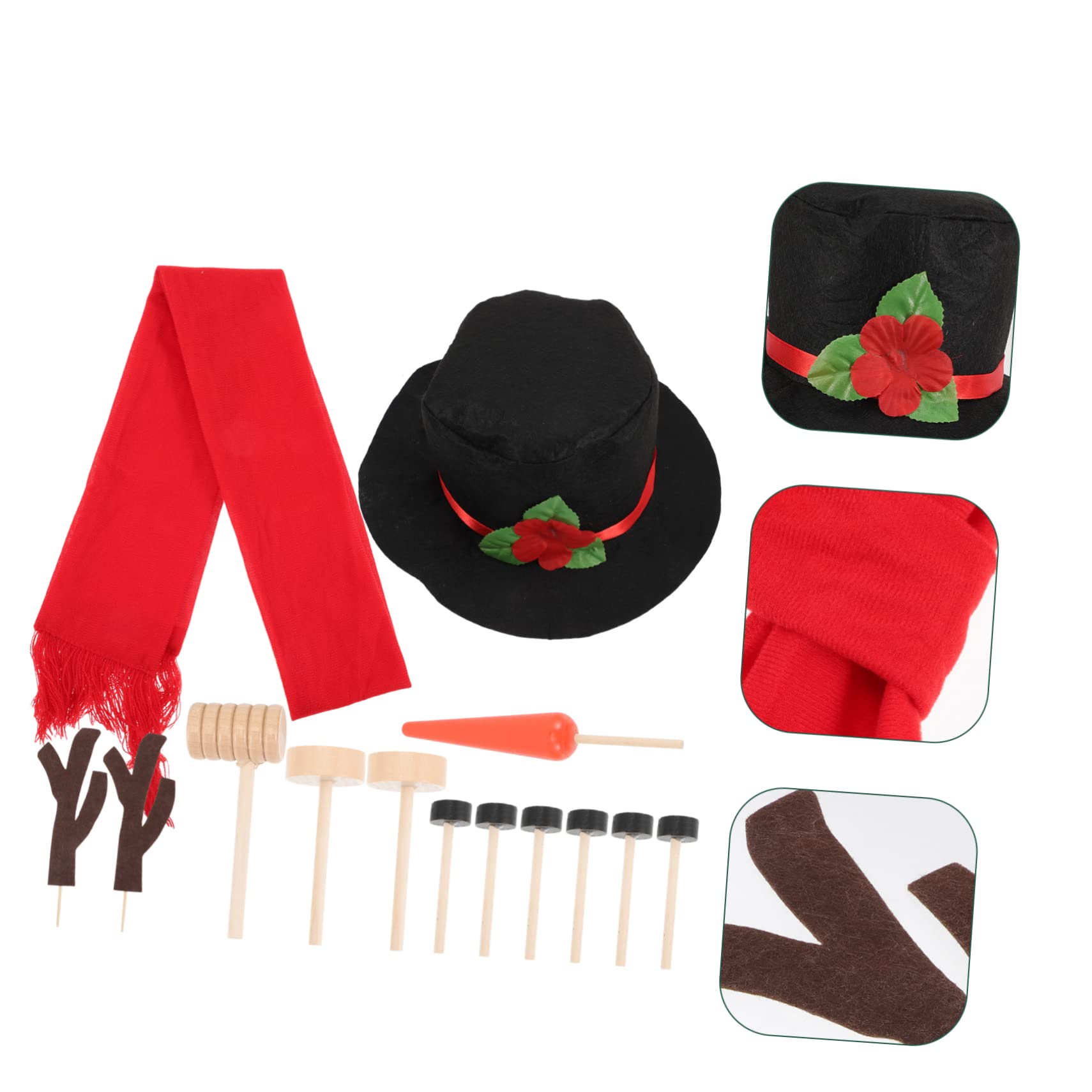 PRETYZOOM 5 Sätze Schneemann verkleiden Sich weihnachtsschneemann Requisiten Weihnachten Schneemann DIY Bastelset Snowman Decoration Weihnachtsdekoration für draußen schneemann DIY