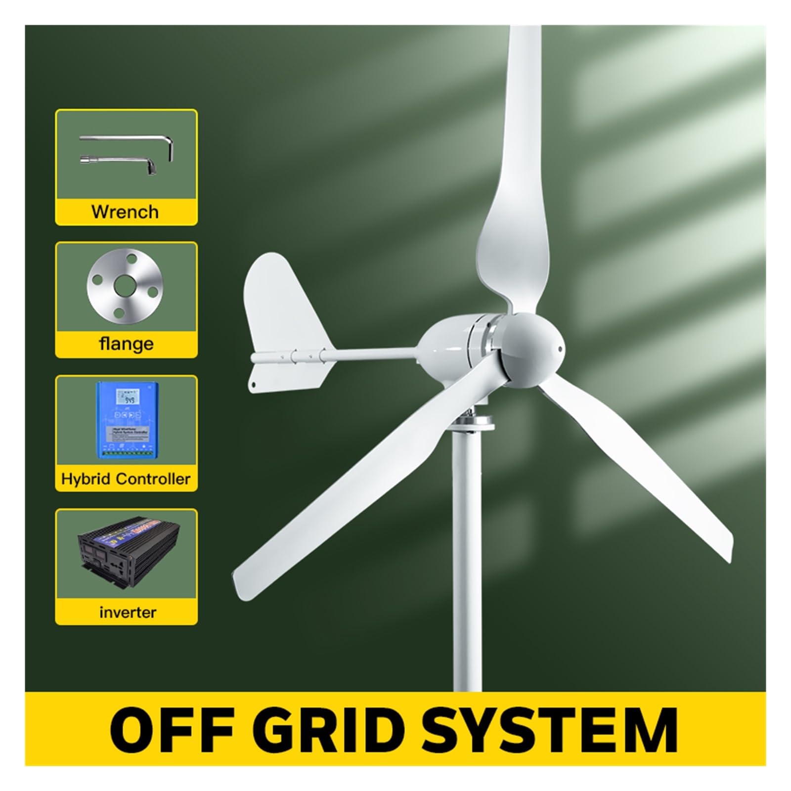 2000w 5kw Pozioma Turbina Wiatrowa Generator 24V 48V 96V Energia Magnetyczna Dynamo Moc Wiatrak Urządzenie Domowe Camping Solar(2KW Off Grid System-01,96V)