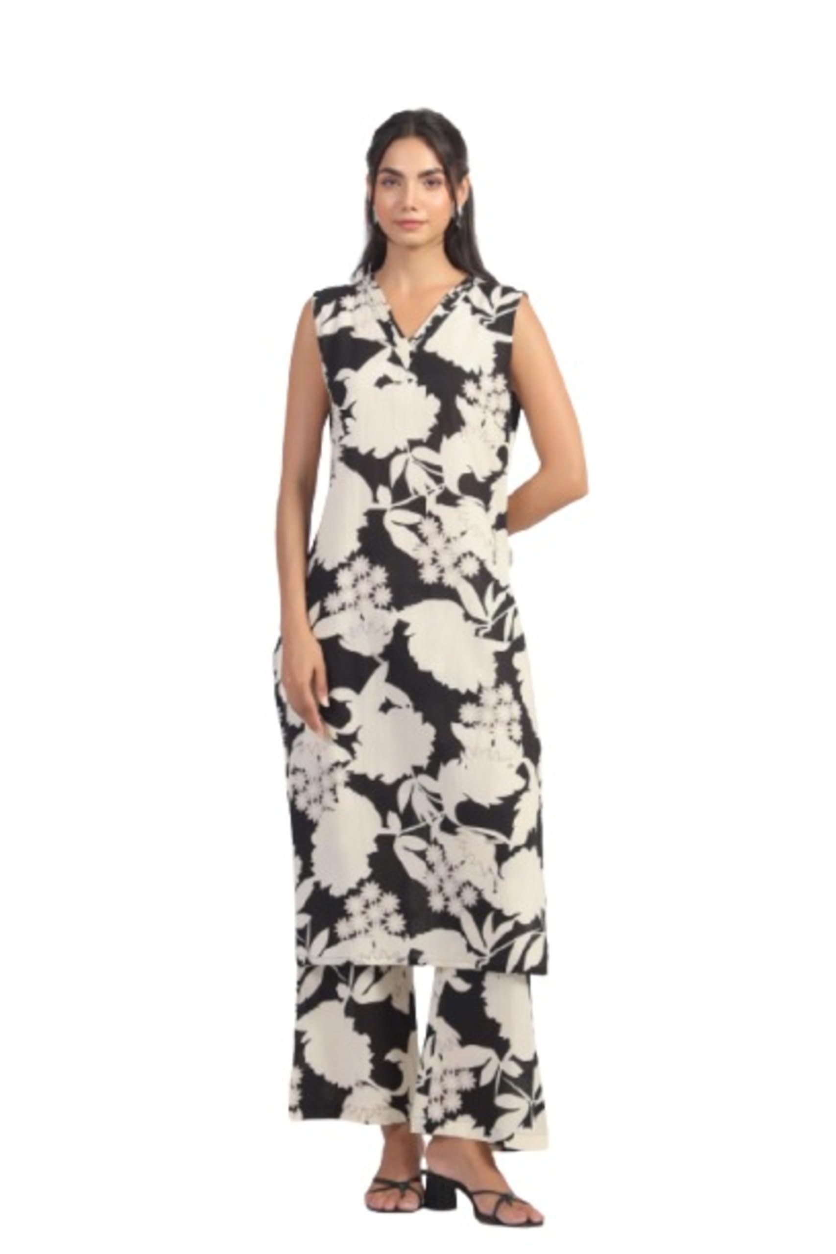 Sassy Black Cotton Co-ord Set for Women-image-22
