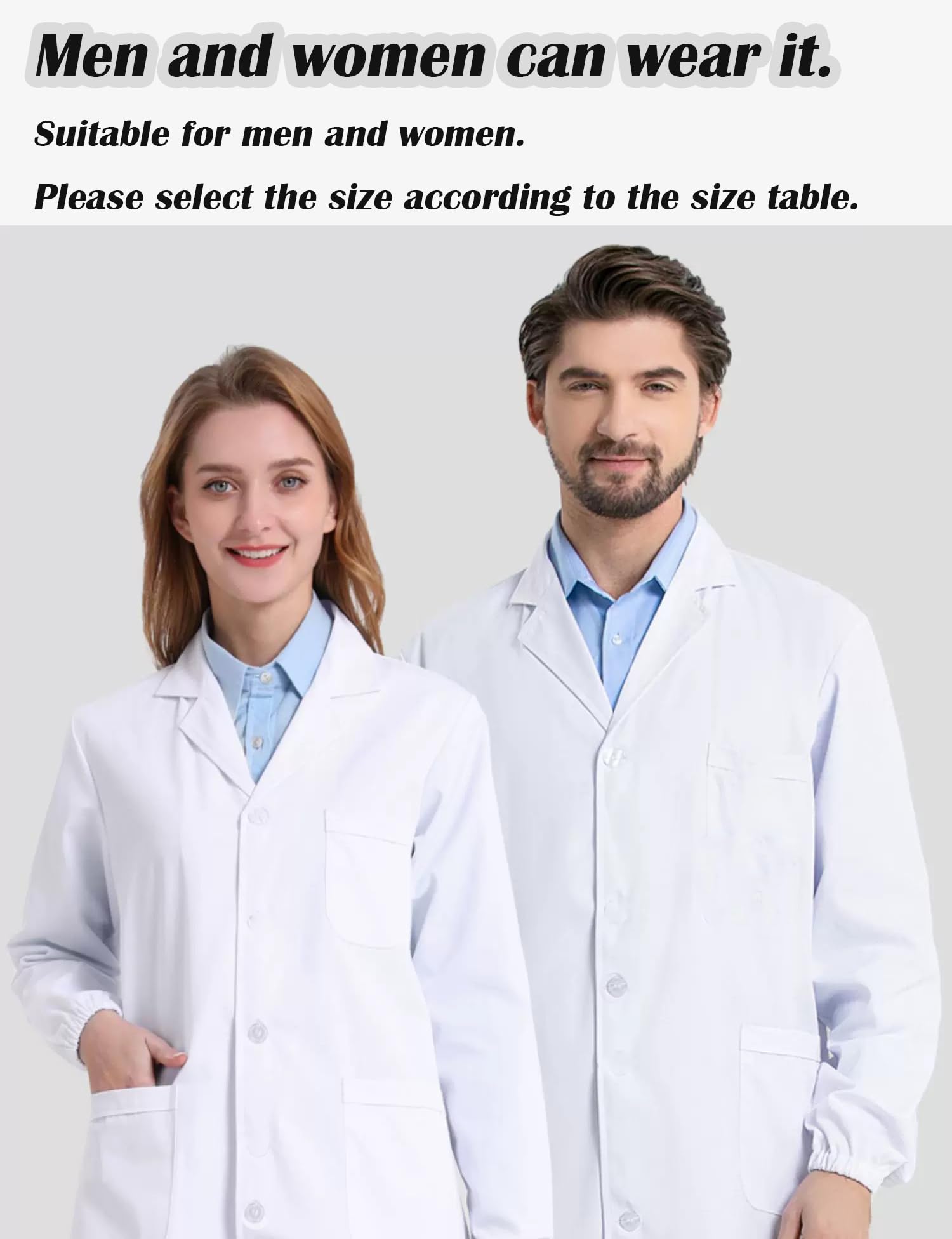 Laboratorium Chemiczna koszula dla chłopców, mężczyzn, kobiet, białych laboratoryjnych, długa koszula unisex, płaszcz zdrowotny dla uczniów szkół, szpitala, lekarza, studenta sztuki