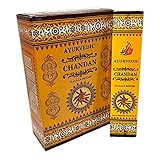Ayurvedisches Chandan Masala Räucherstäbchen, natürlich, handgefertigt, Agarbatti, handgerollt, geformter Bambusstab, Agarbathi, 3er-Pack, 15 g