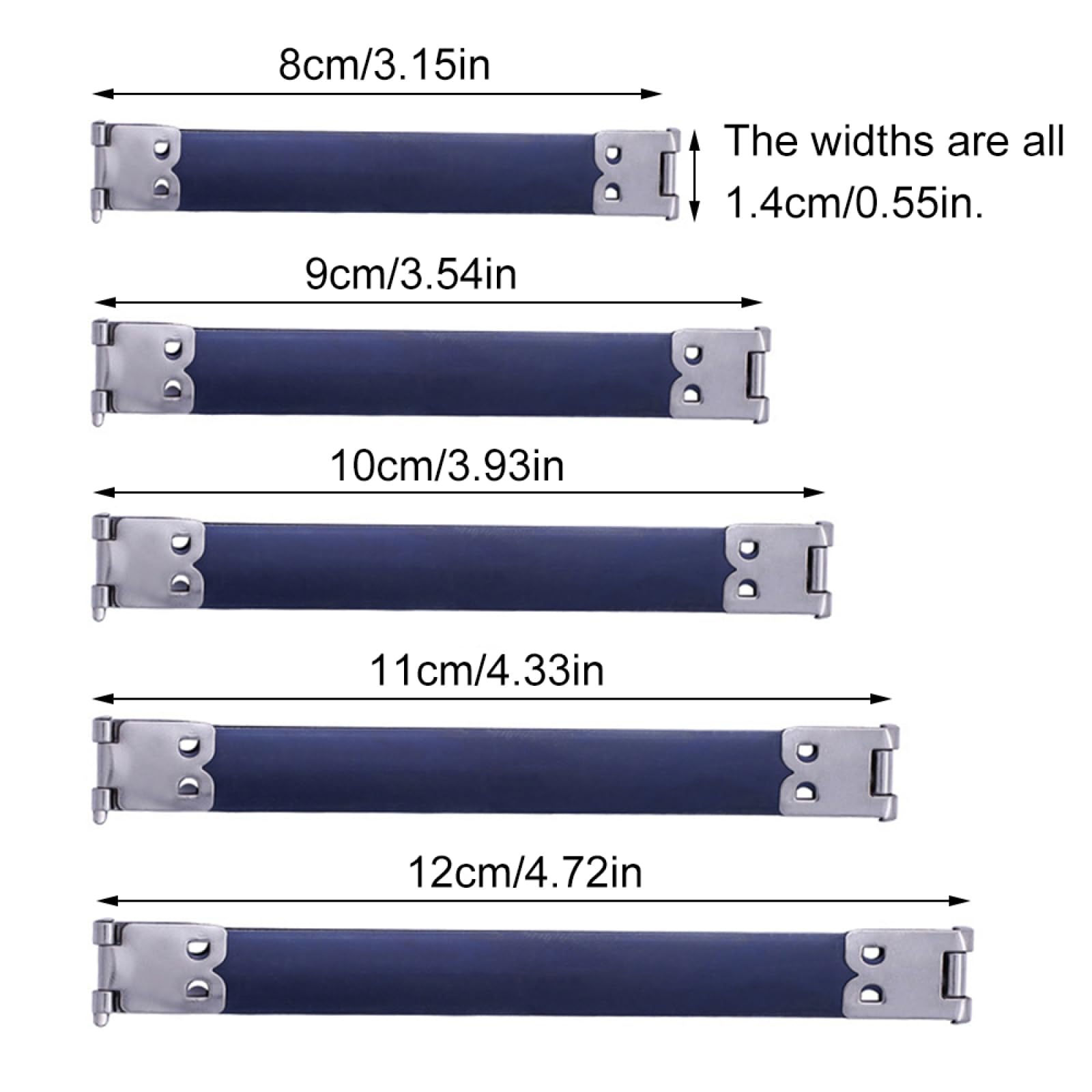10Pcs Metal Internal Squeeze Locking Clasps Flex Closure Frame Hinges Spring Clip Purse Making Accessories for DIY Crafts(10cm) - Image 2