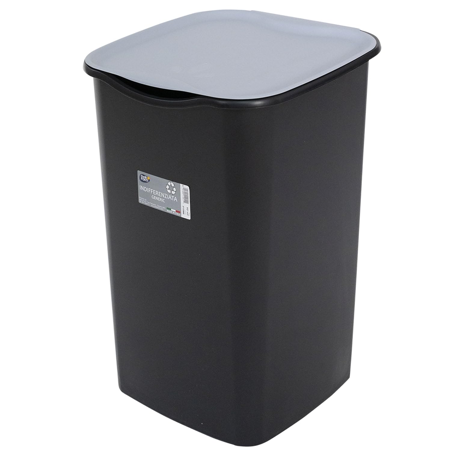 Tres TI Papelera, Color Negro/Gris, 50 L
