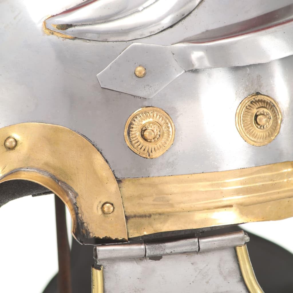 Home Garden, casco de soldado romano antiguo réplica LARP acero plateado