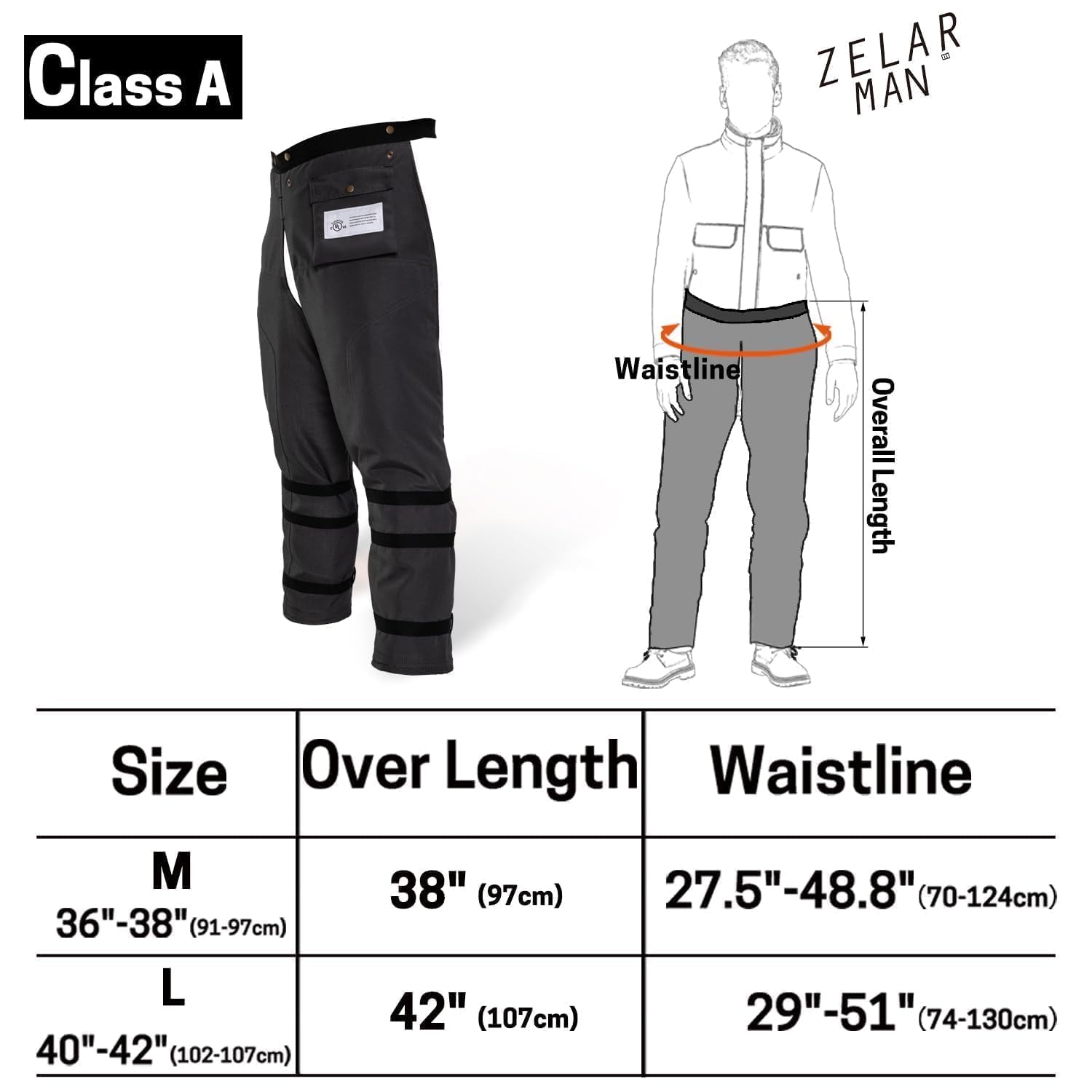 Delantal protector de 8 capas para motosierra, ajustable, para madereros, trabajadores forestales, clase A