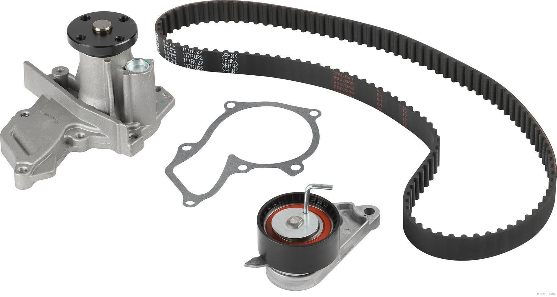 HERTH+BUSS JAKOPARTS J1103010 Bomba de agua + kit de correa de distribución con junta Compatible con VOLVO V50 545, FORD Focus Mk2 Familiar DA, FFS, DS Fiesta Mk5 Hatchback JH, JD, JH1, JD1, JH3, JD3