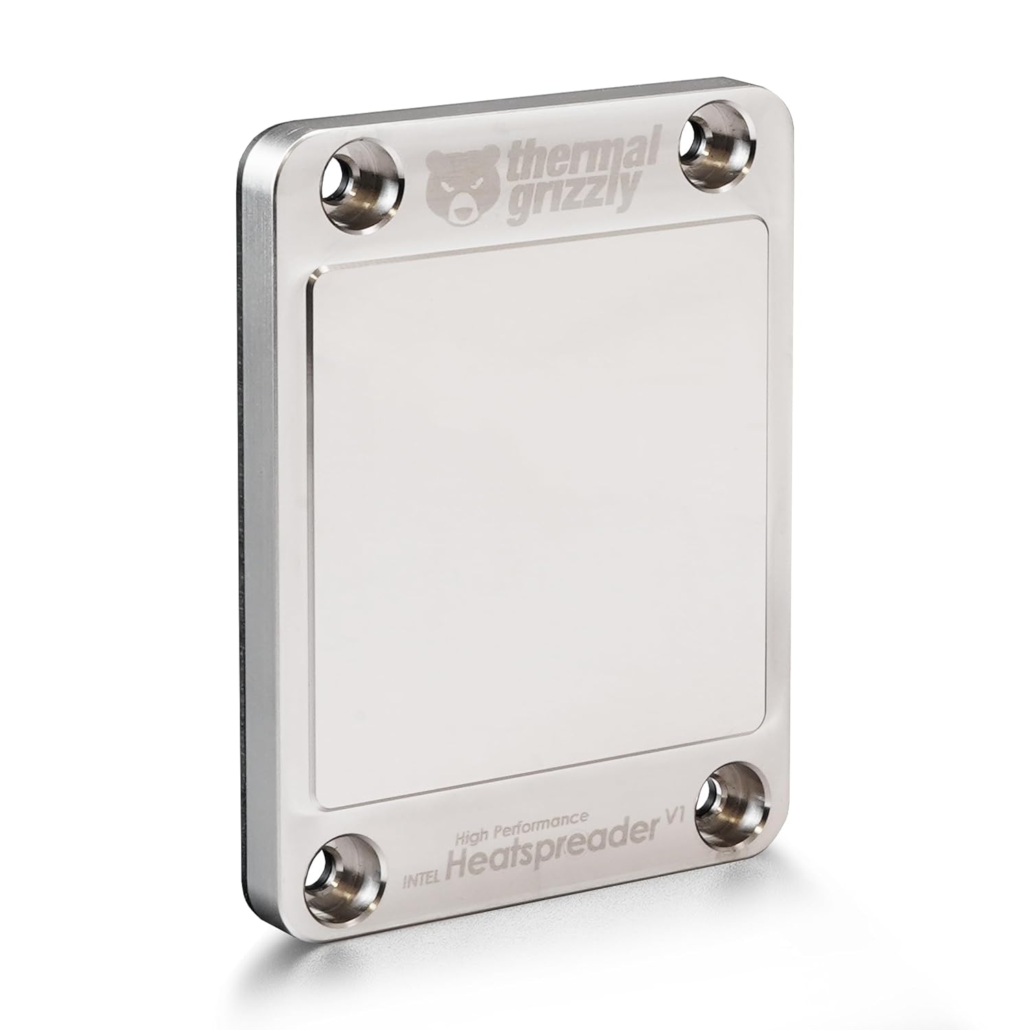 Thermal Grizzly Intel High Performance Heatspreader V1 - High Performance Heatspreader for Intel CPUs - Diamond-Milled & Nickel-Plated Precision Surface - Made in Germany