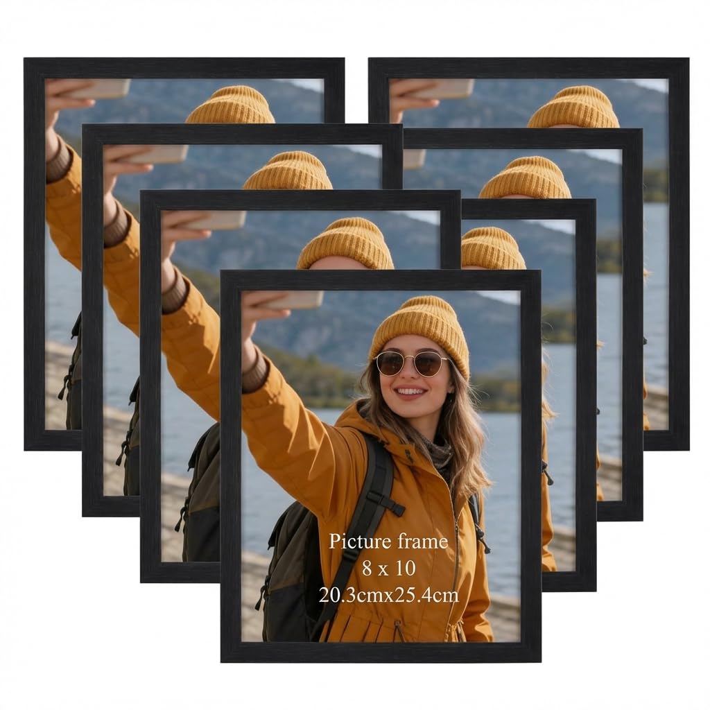 Giftgarden Black 10X8 Photo Frames Picture Frame Set For Wall Or Tabletop, Pack Of 7