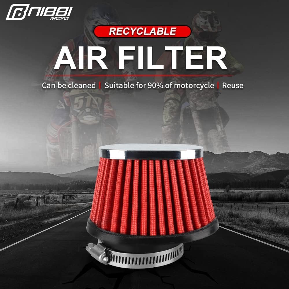 NIBBI Motorcycle Air Filter,Universal Air Filters for Dirt Bike,55mm Air Filters for Dirt Bike, Pit Bike, Bike, Mini Bike, GY6,ATV