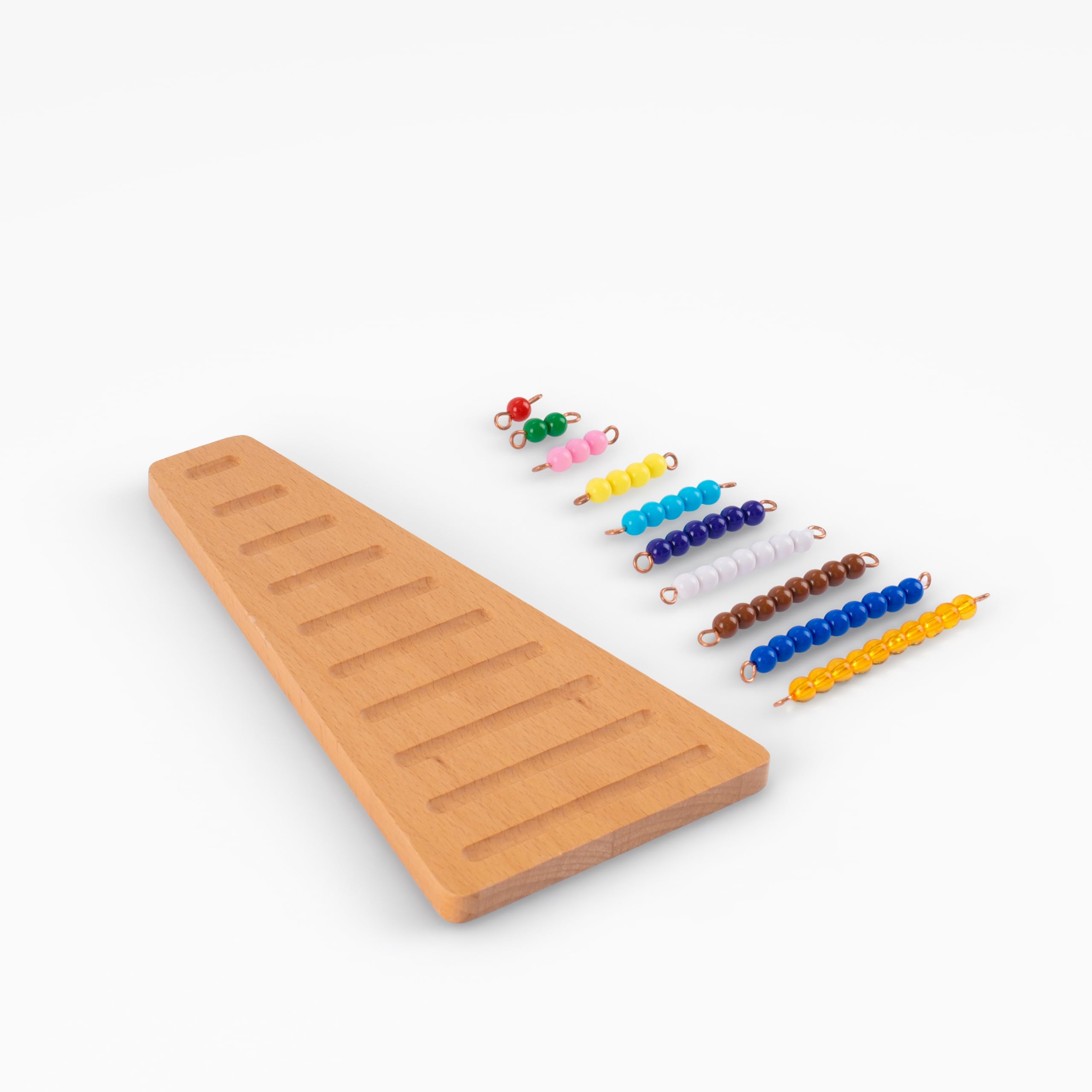 Montessori Materiali matematici, giocattolo educativo in legno per numeri e calcoli, scuola materna e elementare, scuola domestica e aule a partire dai 3 anni (scala di perle colorate