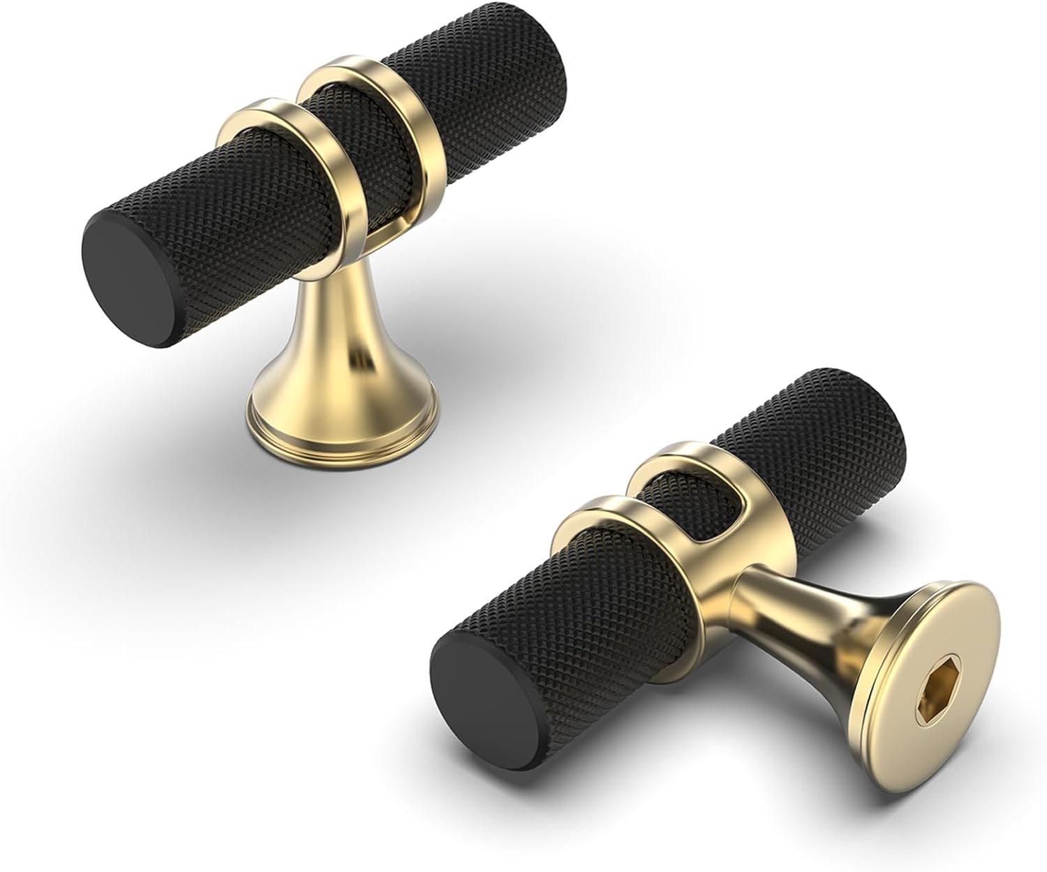 homdiy 10 Pack Black Knobs Single Hole T Knobs for Dresser