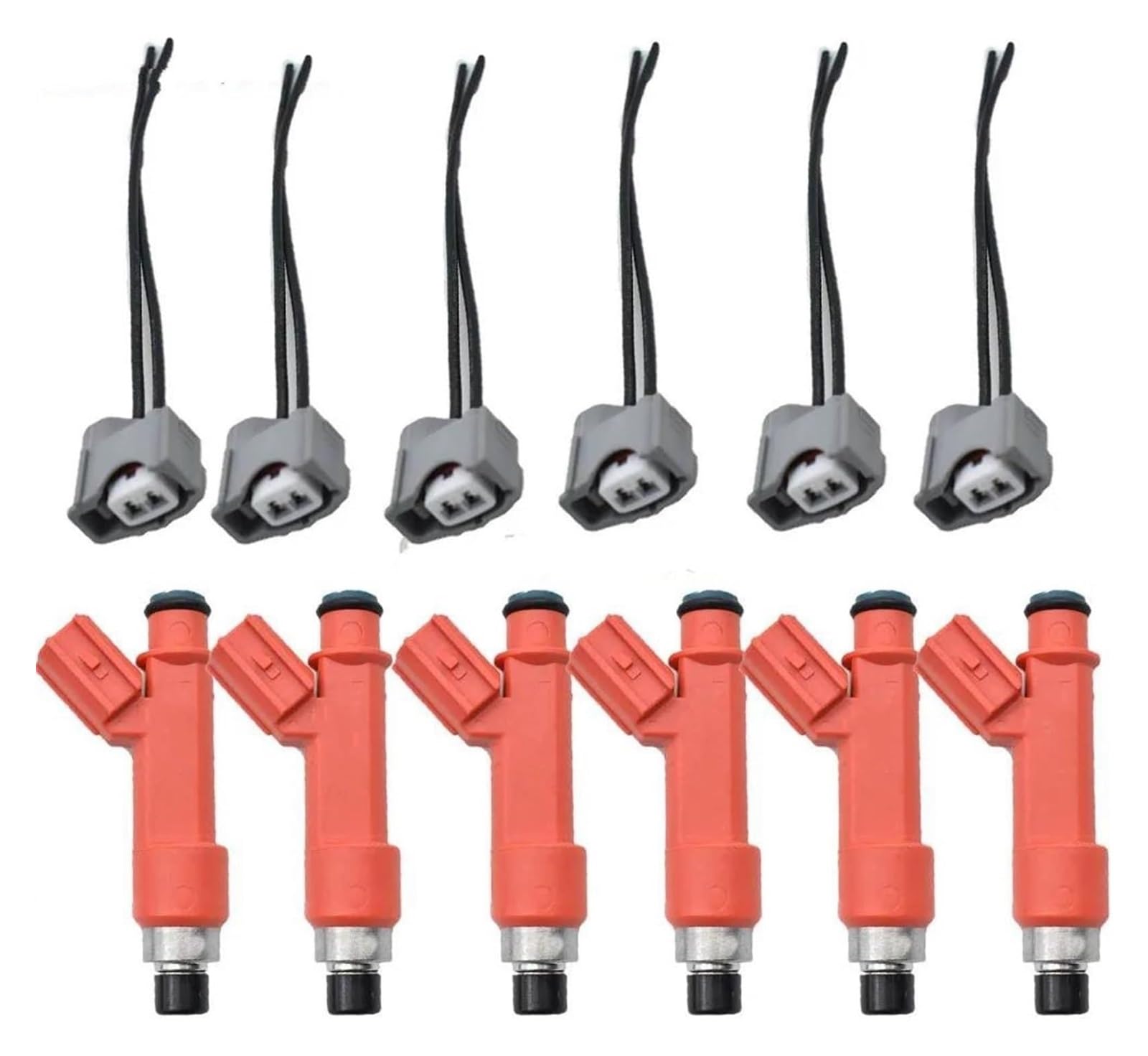 Qwqwfa One Color Petrol Fuel Injector For Toyota For Supra For Corolla For Mr2 For Celica For Yaris Engine Motor 6Pcs Fuel Injectors 1001-87F90 With Plugs E85