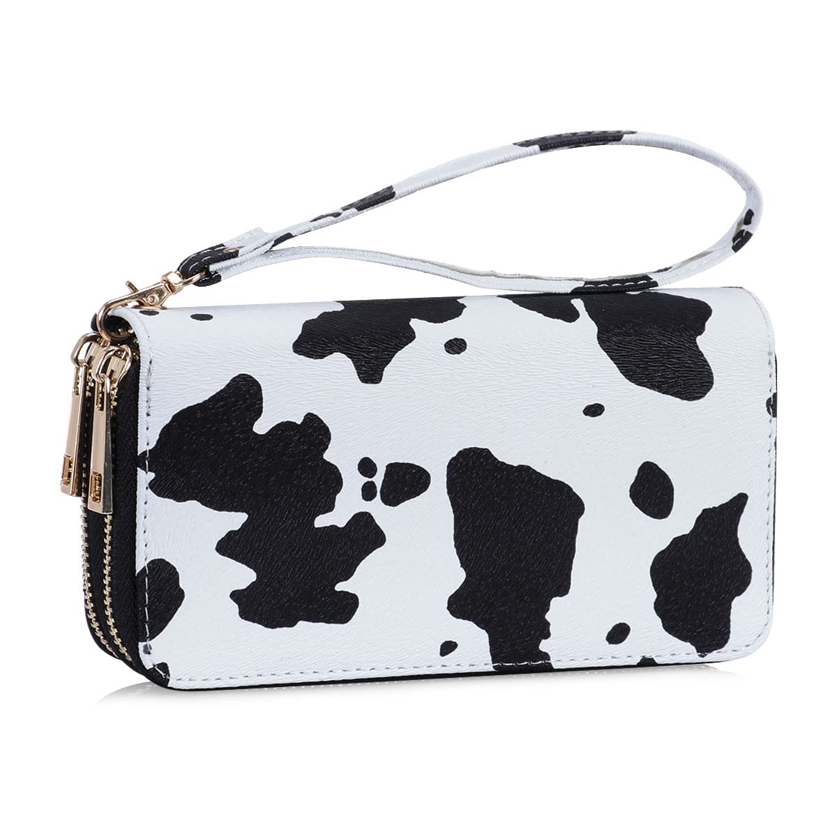 XEYOU Double Zipper Long Clutch Wallet Cellphone Wallet for Women with Removable Wristlet Strap for Credit Card, Cash, Coin, Bill