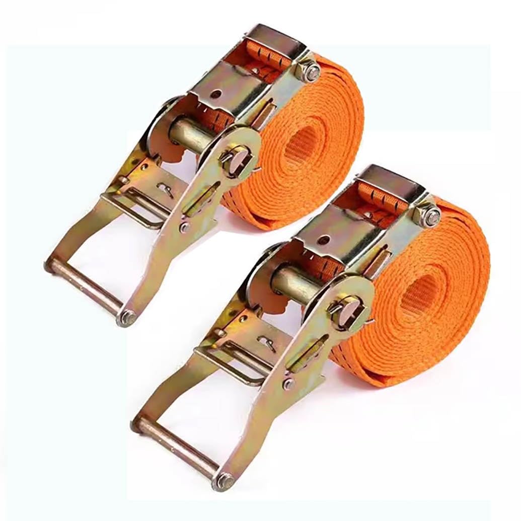 2 Stück Spanngurte Mit Ratsche 5m Lang 38mm Breit Ratschengurte Belastbarkeit 2000 DaN Befestigungsgurt Für Auto Sackkarre Motorrad Gepäck Camping Feste Ladung(B,3.8cmx6m/1.49x236in)