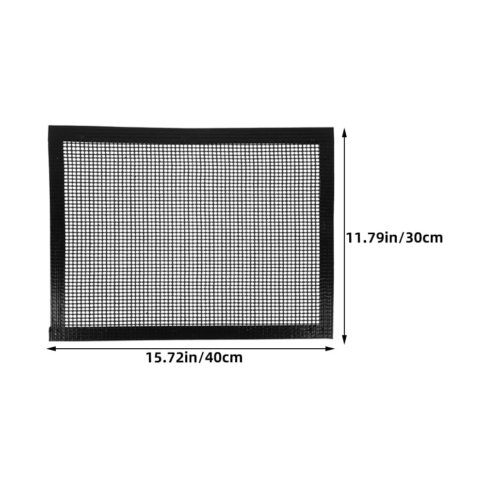 Alfombrilla para Parrilla de Barbacoa Negra 3piezas Malla Ptfe | Fibra de Vidrio Recubrimiento Ptfe, Fácil de Limpiar y Resistente a Altas Temperaturas, para Picnic Exterior y Reuniones