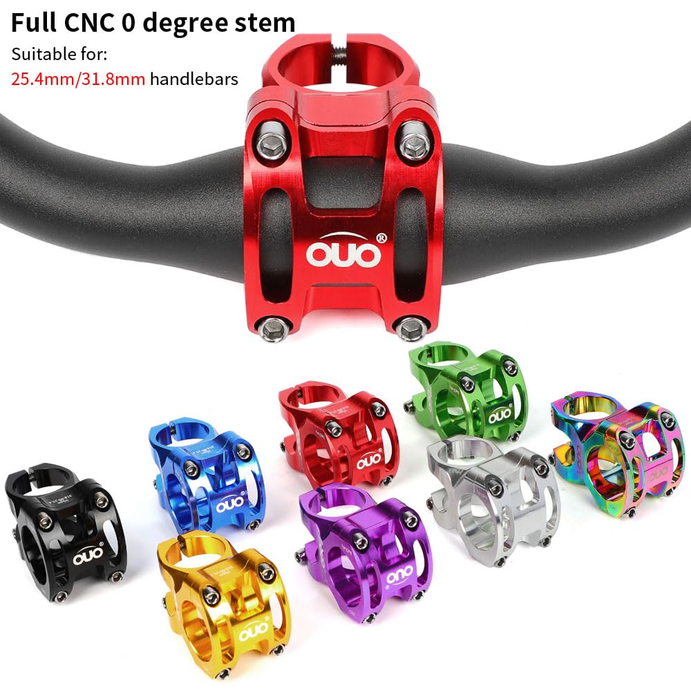 Attacco Manubrio MTB 1 pz Attacco Manubrio Bicicletta 31.8-25.4mm Spessore 35mm MTB Attacco Manubrio 0 Gradi Stelo Giù Stelo riser Bicicletta Ultraleggero Attacco Manubrio(Gold STEM shim)