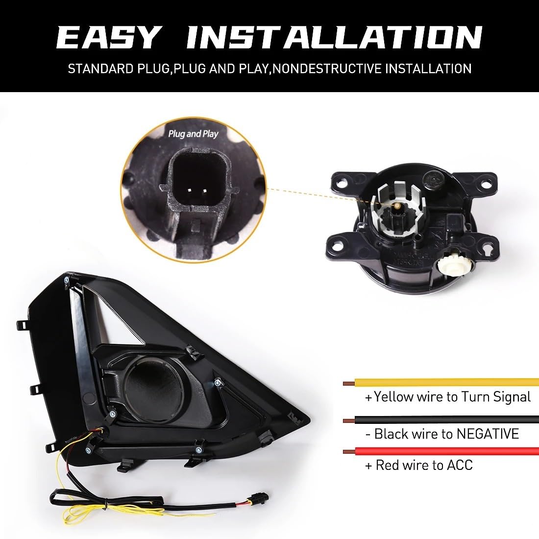 Luz Diurna LED Para Isuzu Para D-max 2024 2025 Conjunto Faros Antiniebla Intermitentes Delanteros Conducción 12V Luces Antiniebla Luz Niebla(Yellow and White)