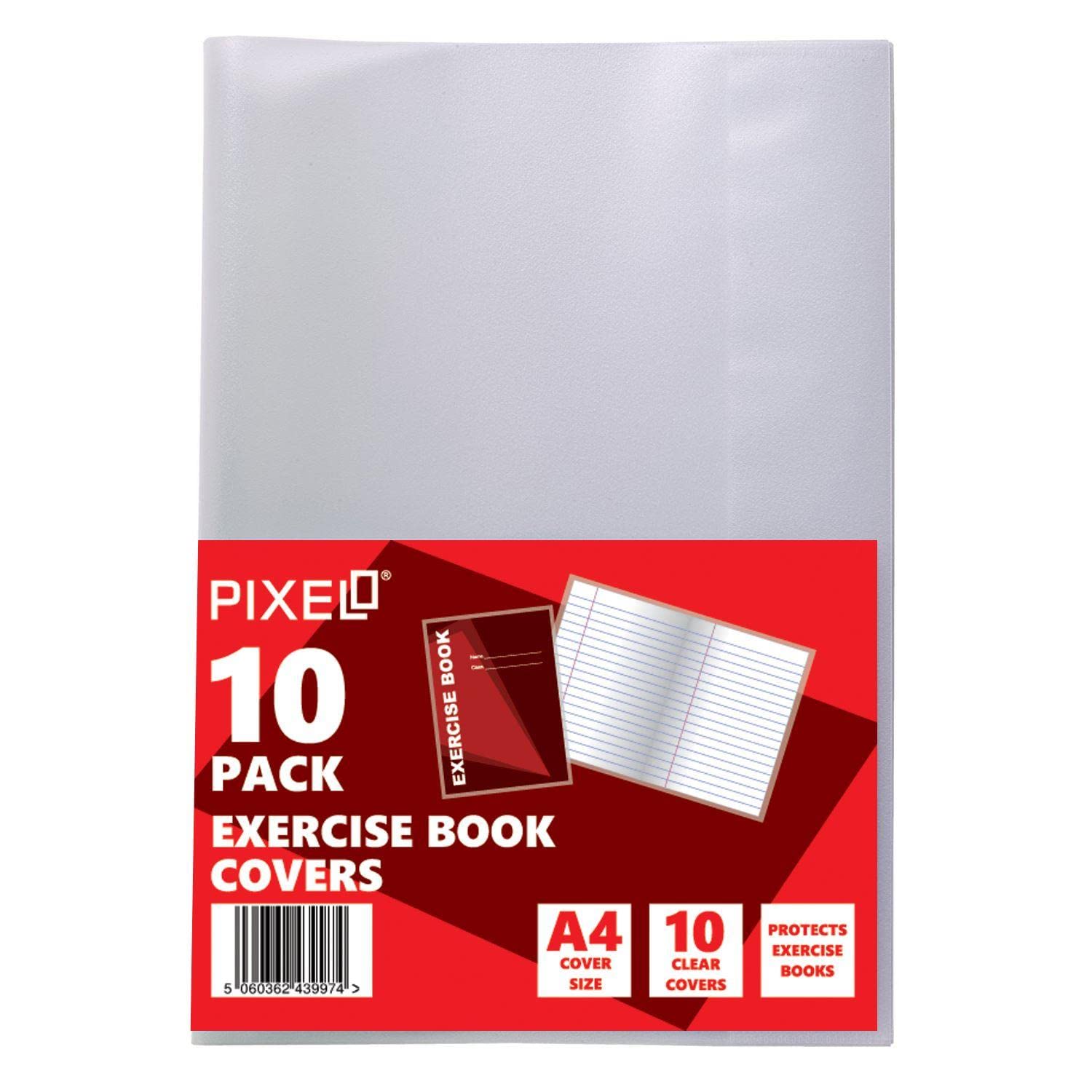 Clear A4 Exercise Book Covers Slip On Jackets (Pack of 10)