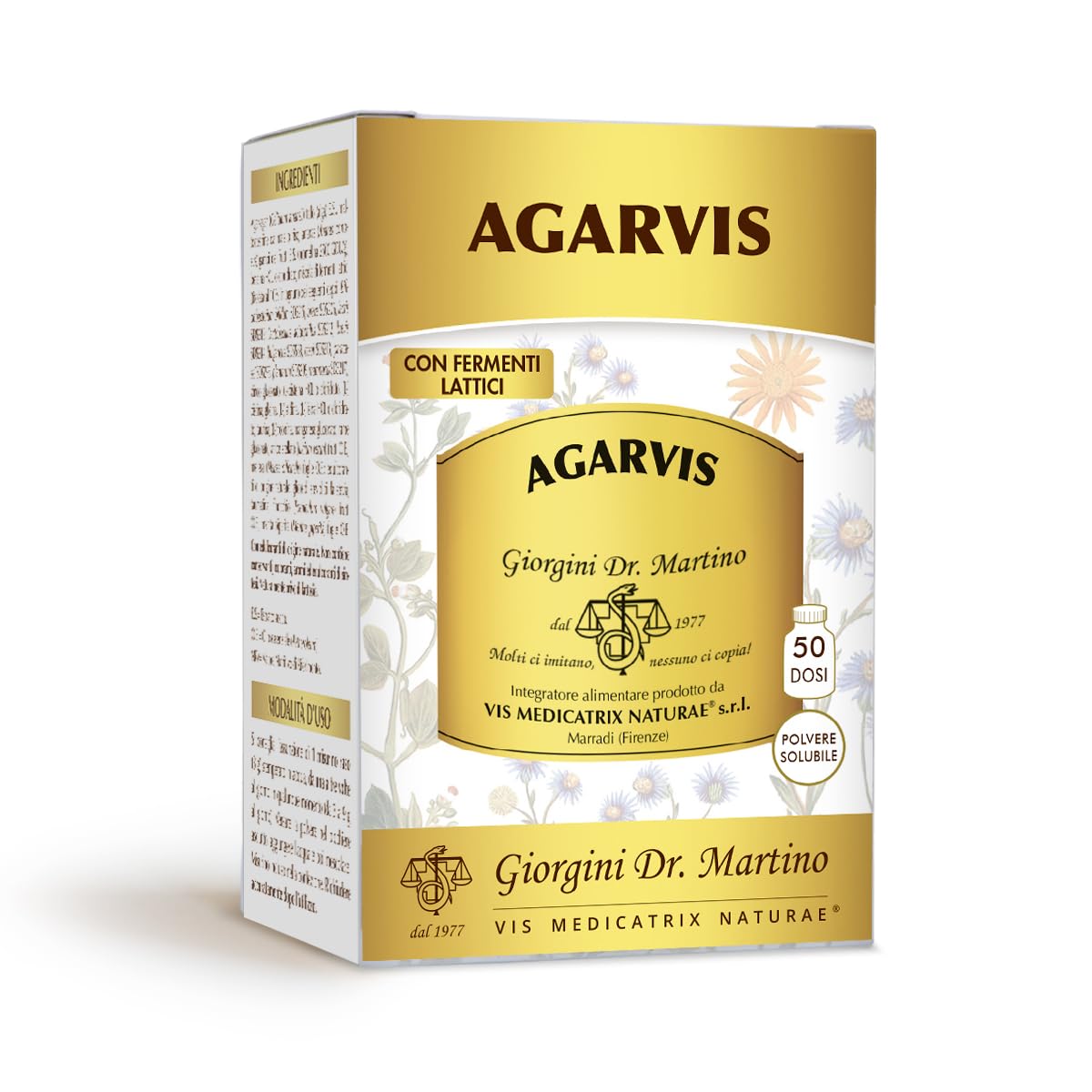 Dr Giorgini AGARVIS POLVERE - 150 g (integratore di agar-agar fibra solubile per la regolarità intestinale, più fermenti lattici)