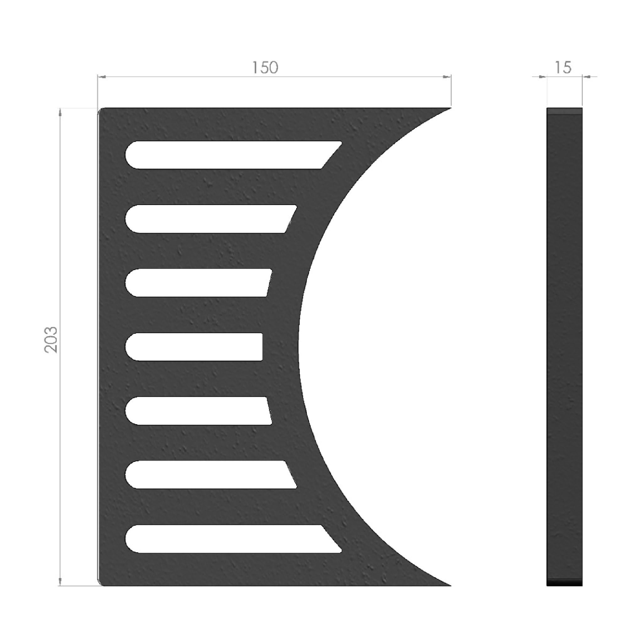 Kaminrost/Ascherost Eckig 203 x 150 x 15 mm links/rechts passend für Leda ** Kaminöfen inkl. Modellübersicht - Ascherost Kamin aus massivem Stahl - Feuerrost feuerfest & hitzebeständig