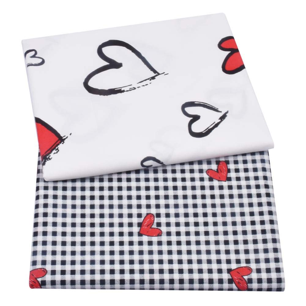 Tessuto Stampato in Cotone a Forma di Farfalla Floreale 2 Pezzi per Bambino, Panno per Patchwork Fai-da-Te per trapuntatura Quilting per Bambini