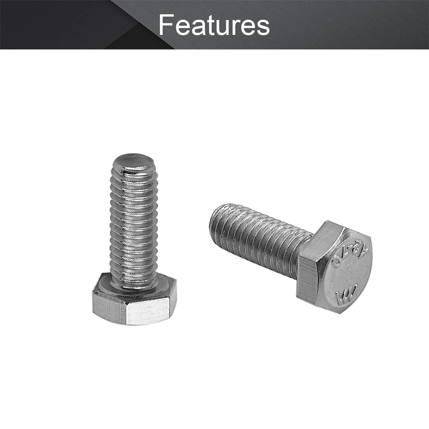 4 PCS M10-1.5x55mm 304 Stainless Steel Hex Head Machine Bolts, Grade A2-70, Fully Threaded