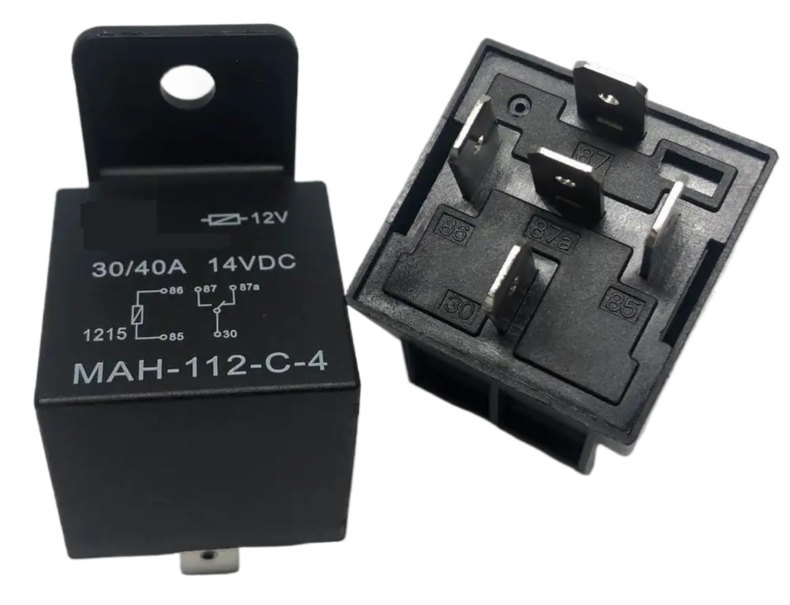 Relais de puissance MAH-112-C-4 12V 40A et son socle de raccordement 5 plots