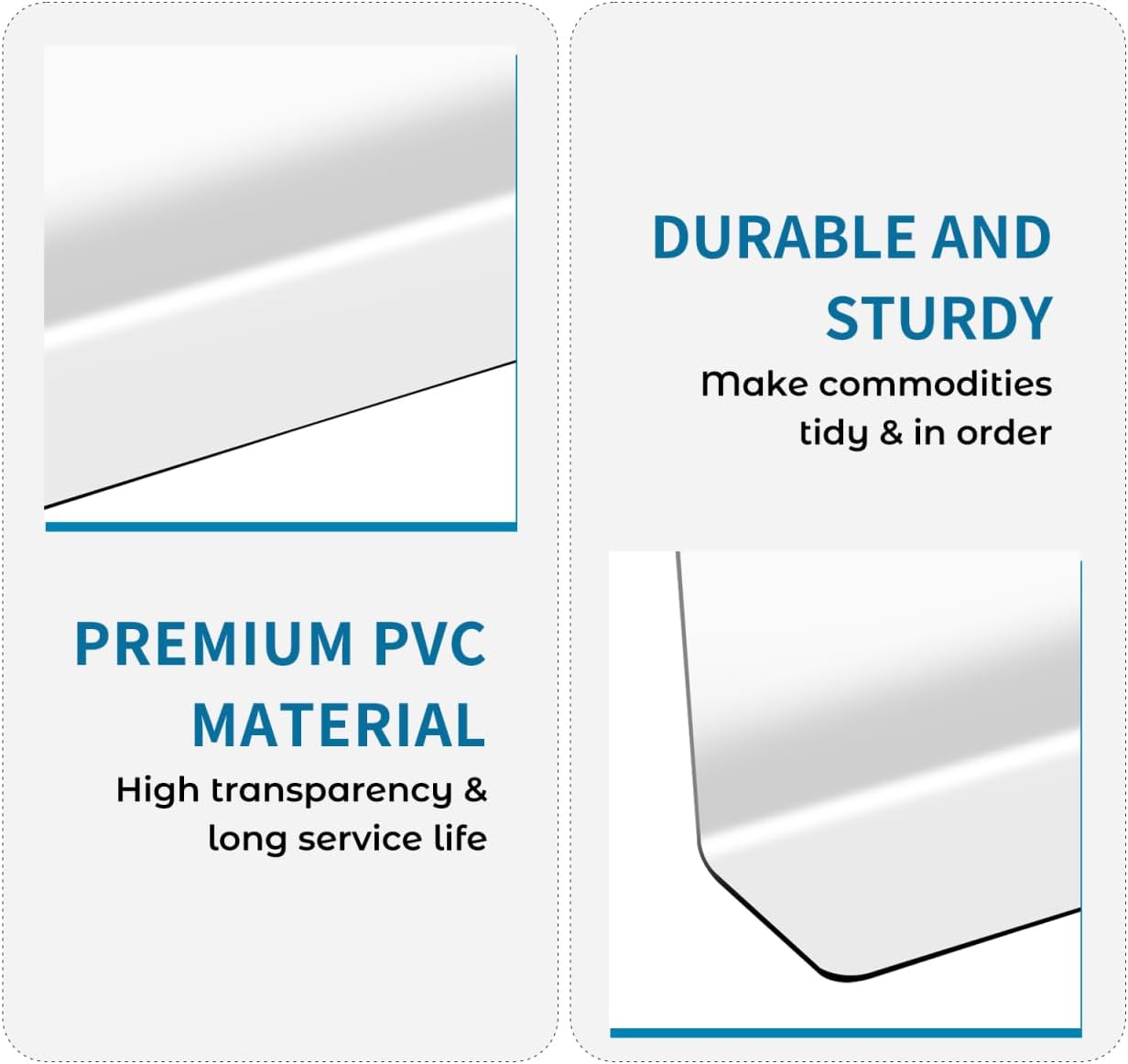 Yardwe 10Pcs Clear Plastic Shelf Dividers 7.87X2.36X1.18In L-Shaped Store Goods Separators for Supermarket and Home Kitchen Commodity Classification Organizer
