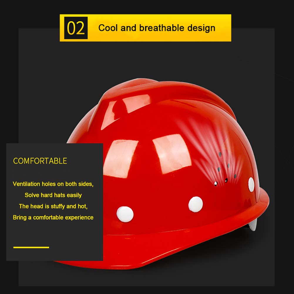 Elmetto di Protezione, Elmetto Workbase, Ventilato, Elmetto Lavoro con Regolazione a Scorrimento, Casco da Lavoro Casco di Protezione Casco per Cantiere