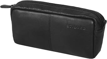 STILORD "Spencer" Vintage Leather Pencil Case - Zipper Pouch - Organizer Roll-Up Pouch - Pen Case Genuine Leather ColourMiddle Brown