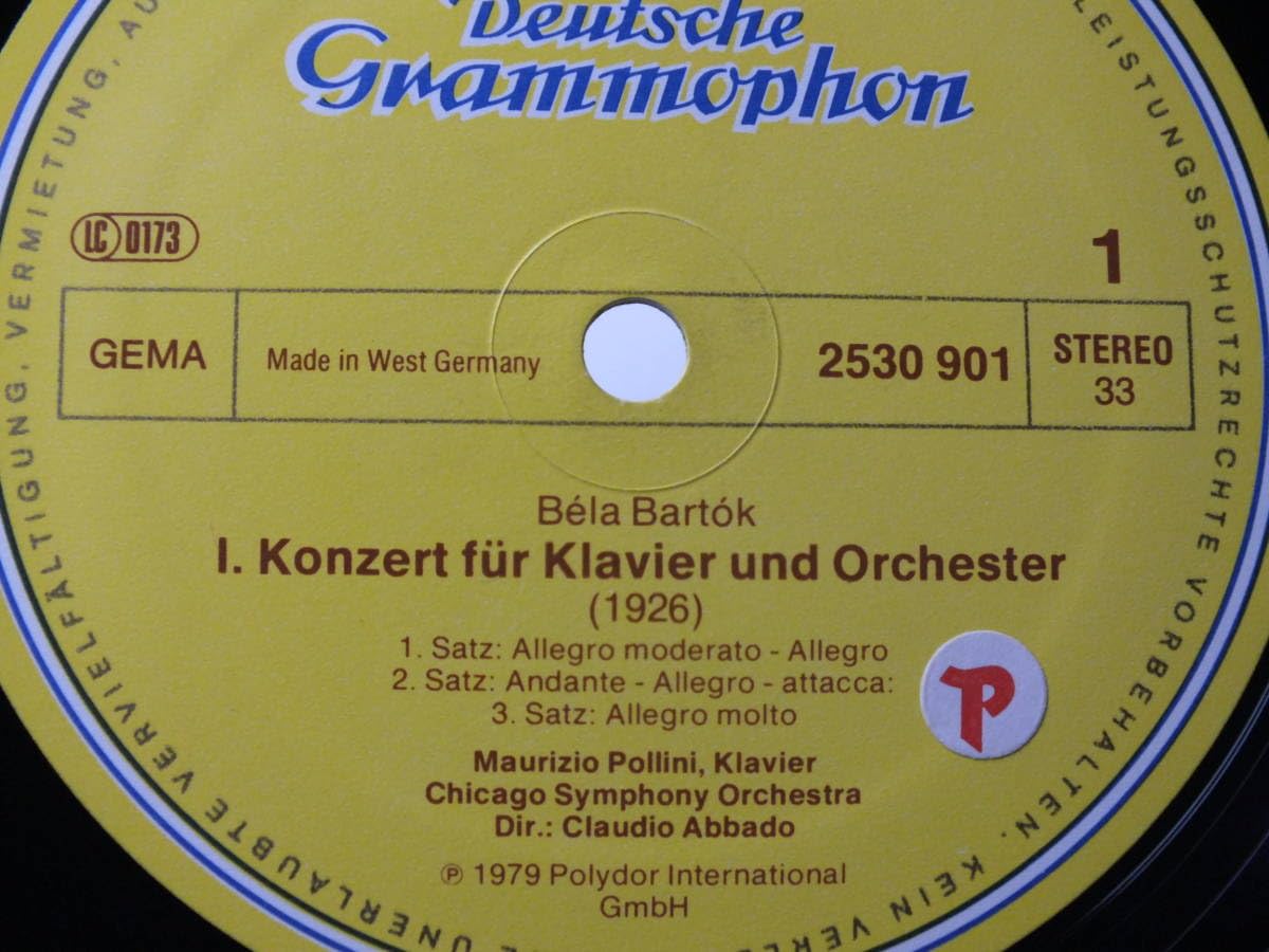 売約済】ポリーニ&アバド／バルトーク Bartók, Chicago Symphony