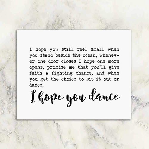Miniatura 5 de Letrero con texto en inglés "I Hope You Dance", letreros para guardería, decoración de dormitorio infantil, arte de graduación, casa de campo