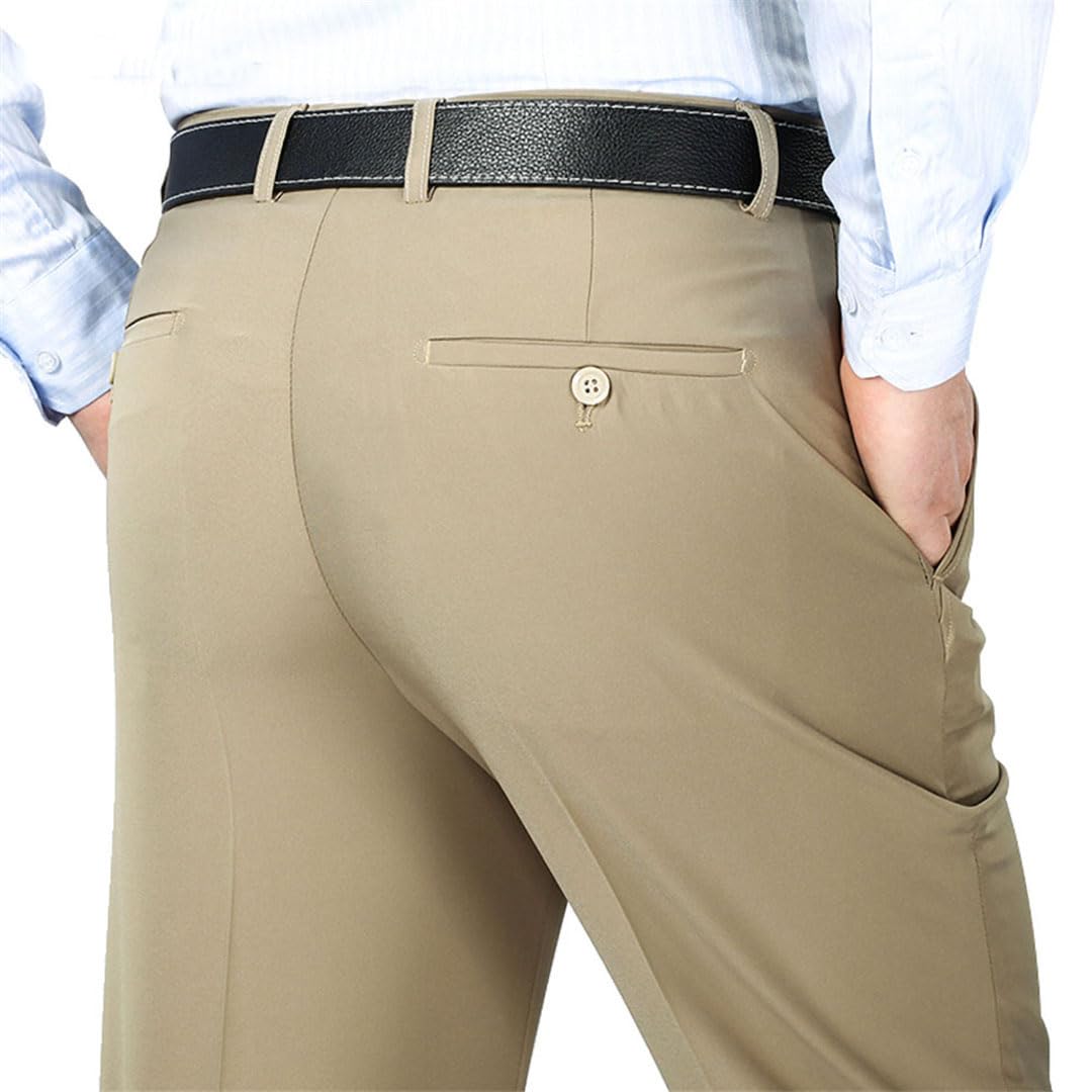 Pantalones De Traje De Negocios De Verano Casual para Hombres Pantalones De Vestir Rectos
