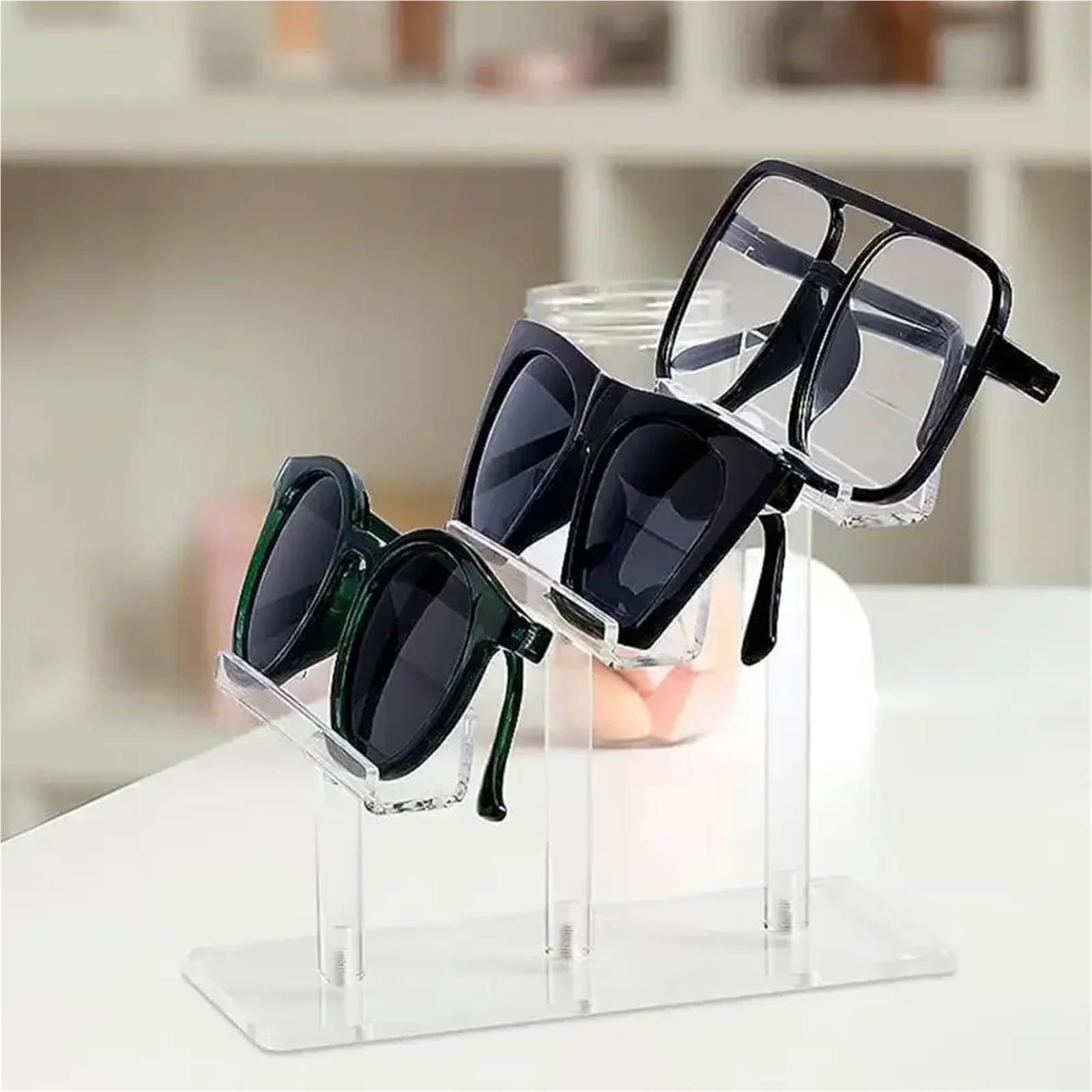 Porta Occhiali Il espositore for Occhiali da Sole con Scala for Tavolo autonomo Multistrato Antiscivolo può Essere utilizzato nei Negozi di Ottica | Six-layer