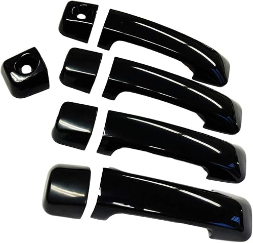 Cubiertas de manija de puerta negras compatibles con Toyota Tundra+Sequoia 4DR
