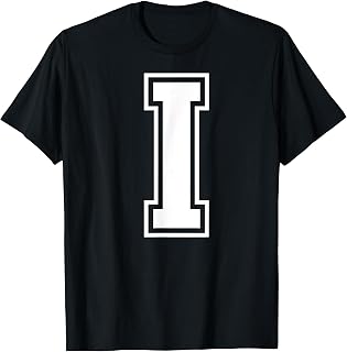 Letter I Capital Alphabet College Varsity Monogram Club T-Shirt