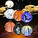 Halloween Decorations Paper Lanterns with LED Light for Holiday Home Party, 6 Pcs, Bats,Spiders, Skeleton, Jack-O, Castle, with Halloween Goodie Bag