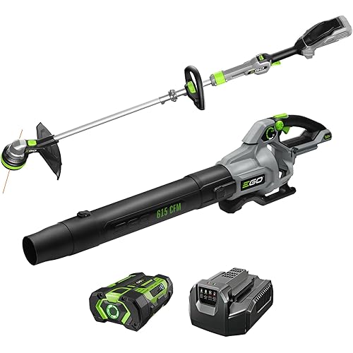 EGO ST6151LB 15-Inch 56-Volt Lithium-ion Cordless POWERLOAD™ String Trimmer with Aluminum Telescopic Shaft & 615 CFM Blower Combo Kit with 2.5Ah Battery and Charger Included