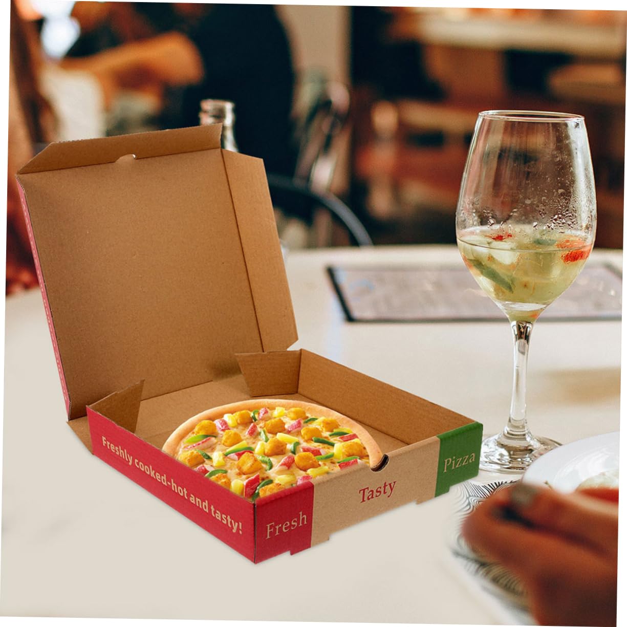 Hemobllo Cajas de Pizza de Cartón Corrugado Ideales para Almacenamiento y Envío de 7 Pulgadas 20 Papel Seguro para Alimentos para Fiestas y Takeout
