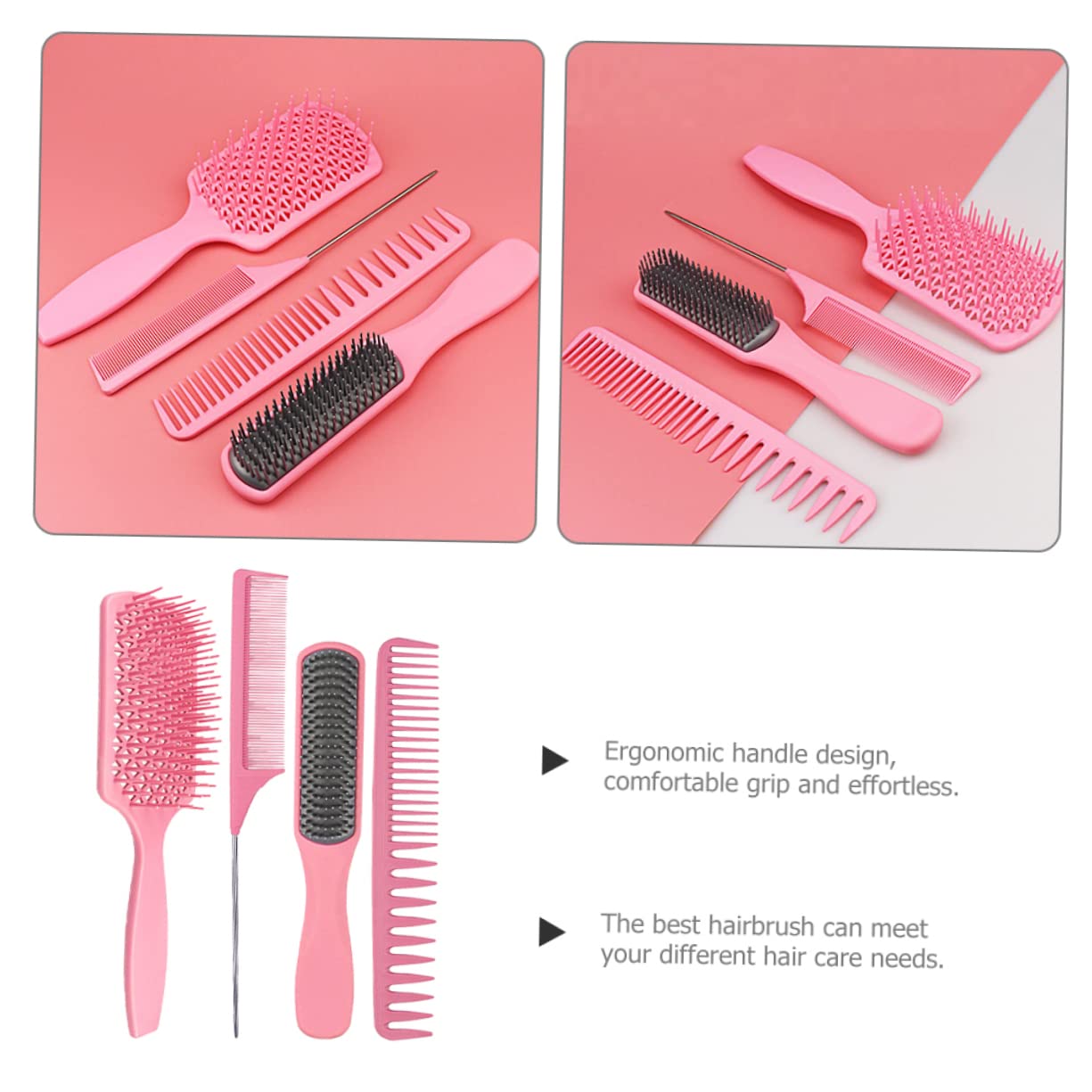 minkissy 2 Set di Pettini per Parrucchieri Accessori per Pettini per Lo Styling dei Massaggi per Uso Domestico in Salone 4 Pezzi * 2