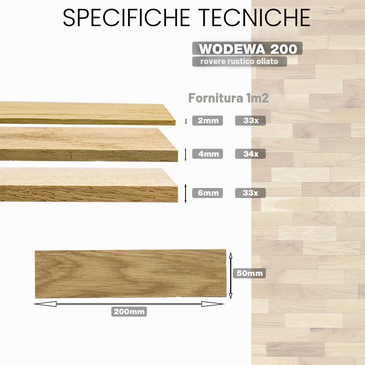 wodewa Rivestimento Murale Legno di Quercia Rustico I 1m² Pannelli Murali Rivestimento Parete Legno Decorazioni Pareti 3D Pannello Decorativo Cucina Cameretta I Oliato