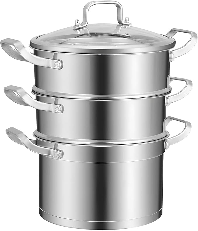 Xgxoz 3Tier Steamer for Cooking 304 Stainless Steel