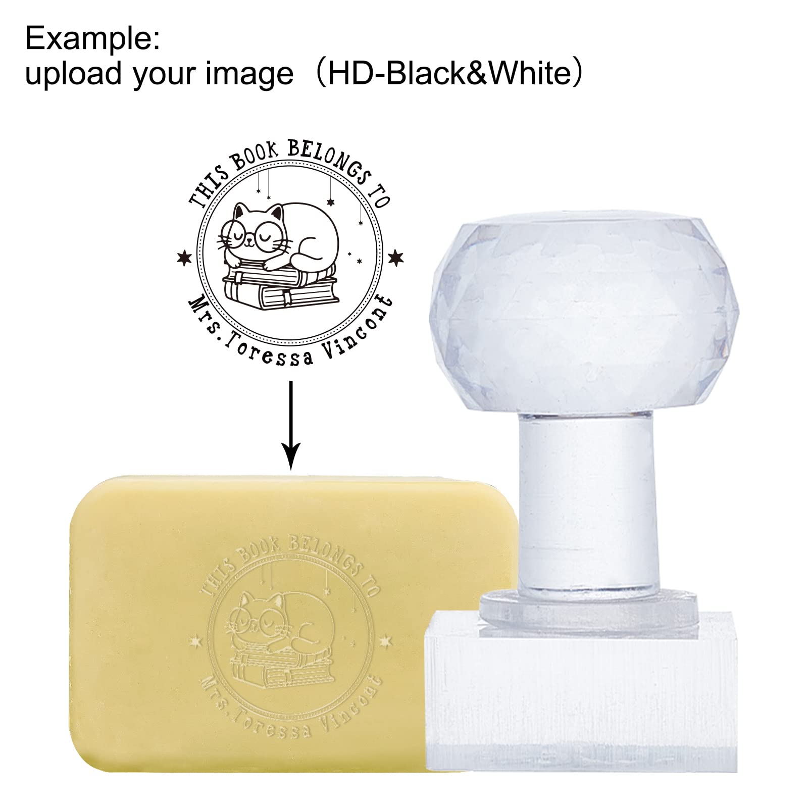 Tampon à Savon En Acrylique Avec Poignée, Logo Personnalisé Pour Savon Fait à La Main, Tampon Personnalisé Pour Poterie, Tampon En Acrylique Pour L'argile, Fabriquez Votre Savon Unique