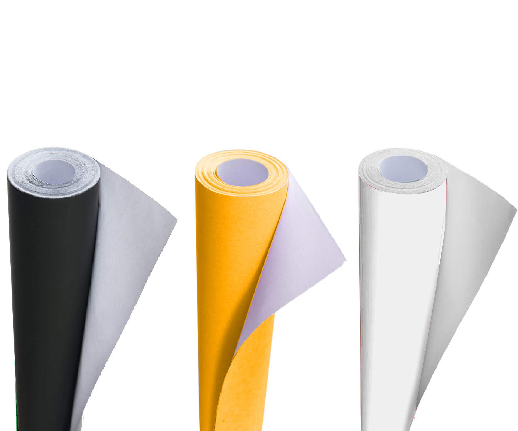 3 Ace Crafts Pack of 3 Display Poster Paper Roll 10m - Paper Perfect Ideal for Gift Wrapping, Art and Craft, Packing, Party Decoration - 76cm Width Approx - Black, Orange & White